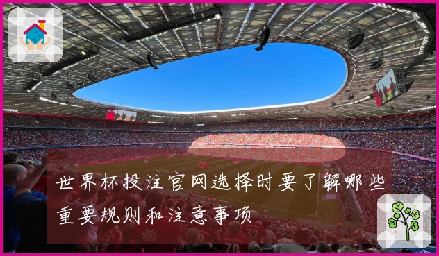 世界杯投注官网选择时要了解哪些重要规则和注意事项